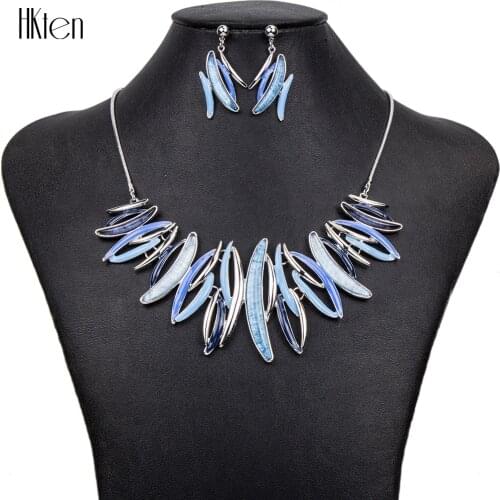 MS1504385 Fashion Jewelry Sets Hight Quality 4Colors Necklace Sets For Women Jewelry Silver Plate Resin Unique SparkDesign Gifts