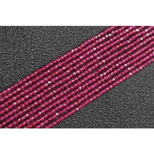 Natural Red Corundum Loose Beads Faceted Round Beads 2-3mm 15"