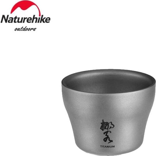 Naturehike 1Pcs Titaniun Wine Cup Ultralight Water Mug Double Wall Chinese Kongfu Tea Cups For Outdoor Camping Hiking Picnic