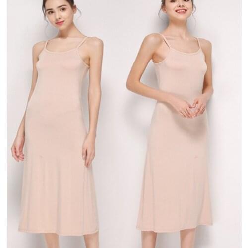 2020 New Women Sling Sleepdress Summer Casual Sleeveless Strap Sundress Nightgowns Female Solid Soft Dress Sleepwear Nigthdress