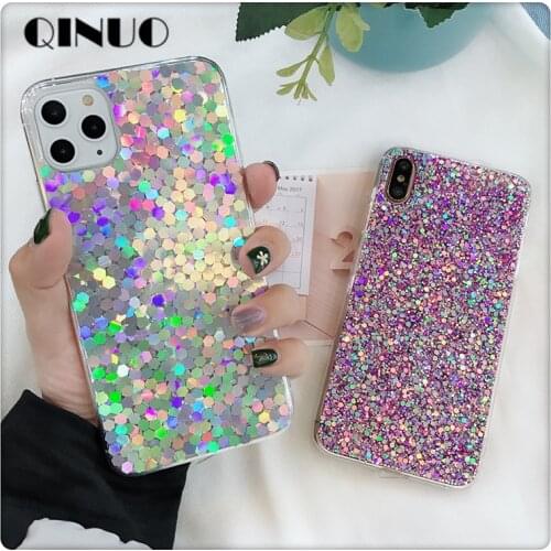 Luxury TPU Phone Case Glitter Sequins Cover For Samsung Galaxy A50 A51 A70 A71 A60 A20 E A30 A40 A21 S A80 A90 A10 A3 A5 A7 2017