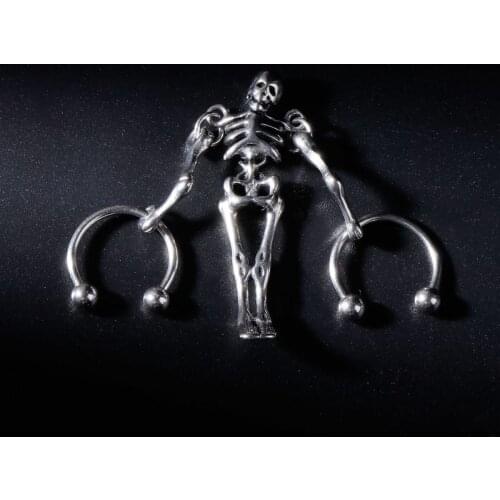 1pc Punk Earrings Skull European Jewelry Stylish Fashion Vintage Charms Women Men Ring Decoration Accessories