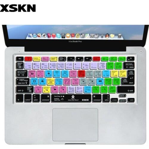 XSKN After Effects English Silicone Keyboard Cover Skin for Macbook Air Pro 13 15 17 Inch Before 2015, US&EU Version