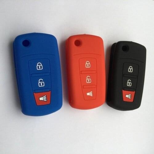 Silicone rubber car key cover case for India Malaysia Proton Exora 3 buttons remote key Holder