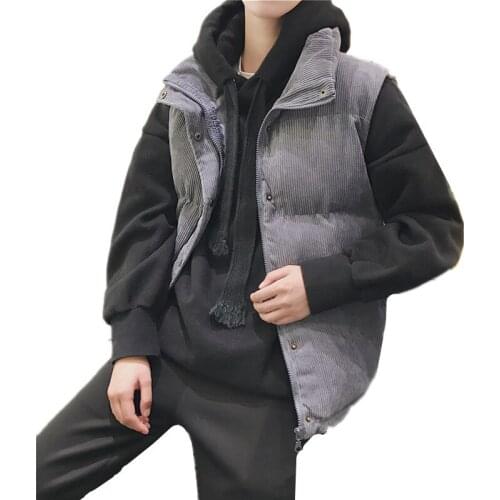 ZC1221 2020 new autumn winter Youth pop men fashion trend corduroy thickened warm handsome vest coat cheap wholesale