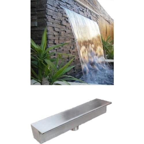 Stainless steel waterfall water outlet stream sink,pool waterfall fountain,water curtain wall courtyard fish pond landscape