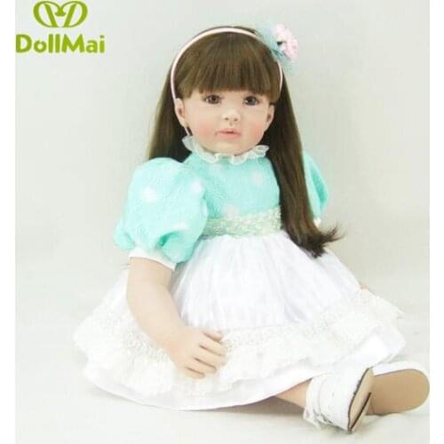 60cm High-end vinyl silicone reborn baby doll toy newborn girl babies princess doll birthday holiday gift bedtime play house toy