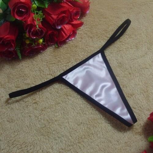 Ladies underwear simple hot temptation low waist cotton ice silk seamless invisible thong T pants see-through panties