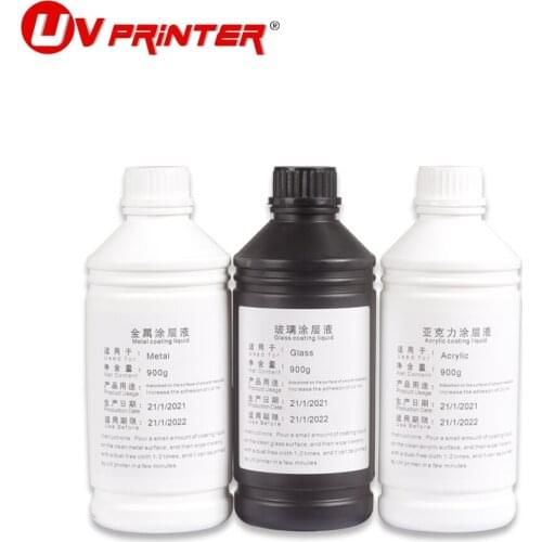 UV coating liquid 900ml can increase the adhesion of the ink on the smooth surface of the material / does not fade for UVprinter