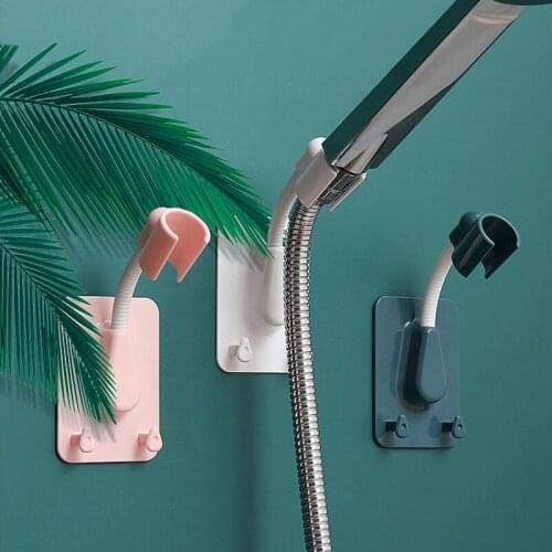 1pc 360° Shower Head Holder Adjustable Self-Adhesive Shower SPA Bathroom Universal ABS Head Bracket Wall Mount With Hooks Stand