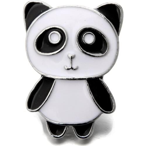 10pcs/lot New Snap Jewelry Oil Painting Lovely Chinese Panda Snap Buttons Fit 18mm Snap Button Bracelet Bangle for Women Kid