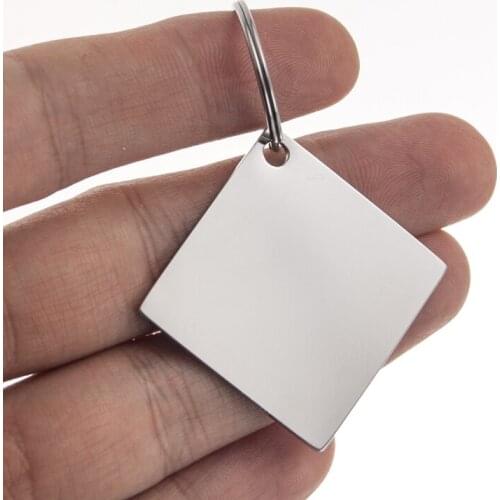 100% Stainless Steel Pendant For Identifier Keychain Blank Metal Square Plates For engrave Keychain