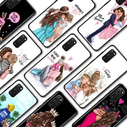 Beautiful mother daughter son Phone Case for Samsung Galaxy S10 S20 Plus S21 Ultra 5G S10e S10 Lite S7 S8 S9 Plus Cases Cover