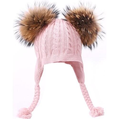 Baby Hat Warm Ear Protection Baby Hat Toddler Winter Hat For Kids Beanie Cute Wool Ball Kids Cap 2-4Y Childrens Knitted Hat