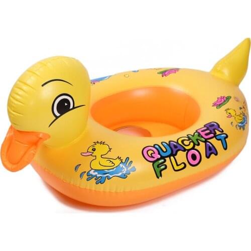 Childrens inflatable seat ring swim ring float seat toddler pool boat cute little yellow duck UK