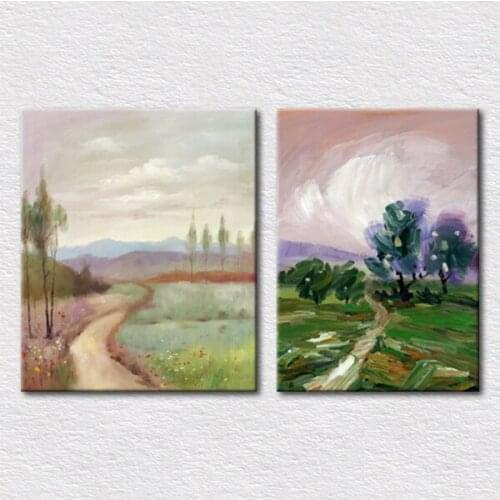 Beautiful impression Elegant and Fresh picture printed 2pcs set fine modern decoration art form handmade artwork