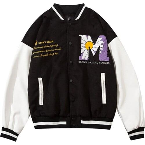 SEVEYFAN Mens Baseball Jacket Bomber Jacket Embroidery Spring and Autumn Mens Jacket