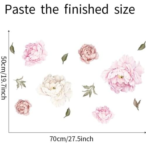 Living Wall Sticker Peony Peony Flower Rose Wall Sticker 23.6*15.7inch 60*40cm