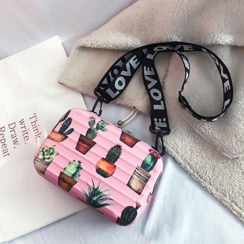 2020 New Personality Shoulder Clutch Mini Square Box Bag Cartoon Color Lovely Crossbody Bags Women Handbag Sac A Main