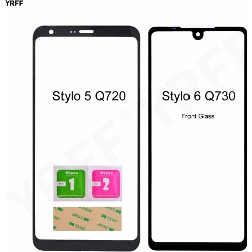 New Front Outer Glass For LG stylo 6 Q730 Front Glass Panel (No Touch Screen) For LG stylo 5 Q720 Phone Assembly Parts