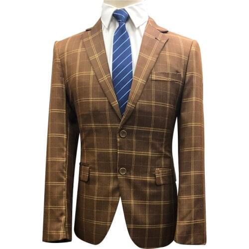 New Plaid Slim Fit Terno Masculino Elegant And Simple Men Suit Set Trend Gentlemanly Blazer Men Hot Sale Comfortable Casamento