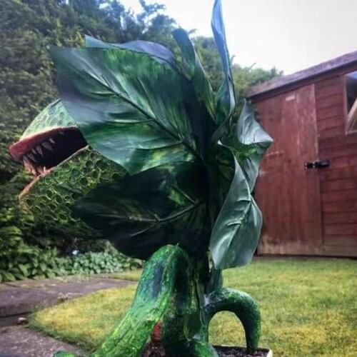 P15D Halloween Resin Corpse Flower Sculpture Horror Bloody Plants Statue Decoration