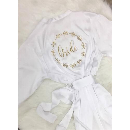Personalize bride vine wedding Bachelorette robes kimonos gowns Bridesmaid bridal Lingerie satin silk pajamas party favors gifts