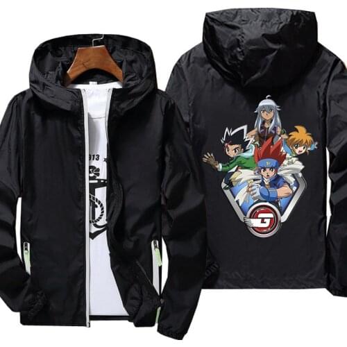 Casual Beyblade Fashion Anime Jacket Reflective Graphic Streetwear Drying Clothes Zipper Breathable Hoodie Leisure Windbreaker