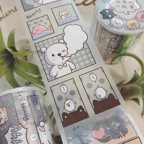 Blue Berry Little Story Clear PET Tape for Card Making Bullet Journal DIY Scrapbooking Decorative Stickers