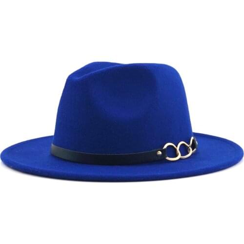 Wide Brim Autumn Female Fashion Top Jazz Cap Winter Fashion Wool Fedora Hat For Women Chapeau Femme Black Hats For Men