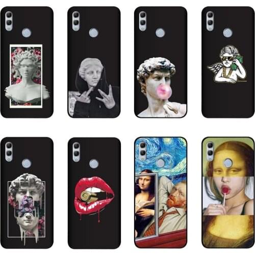 QAQsam Silicone 6.21 inches For Huawei Honor 10 Lite Case Cartoon Art Painted For Honor 10i HRY-LX1T Cover Funda