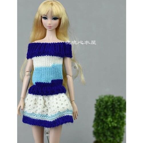 Blue Sweater dress / doll dress clothes outfit for 30cm barbie Fr2 xinyi momoko blathe ob doll / 1/6 doll clothing