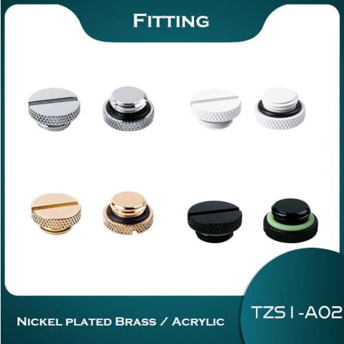 6PCS Barrow G1/4" Stop Plug Fitting - With Coin Slot For Water Cooling Transparent Black,Silver,White,Gold YKLZS1-T01 TZS1-A02