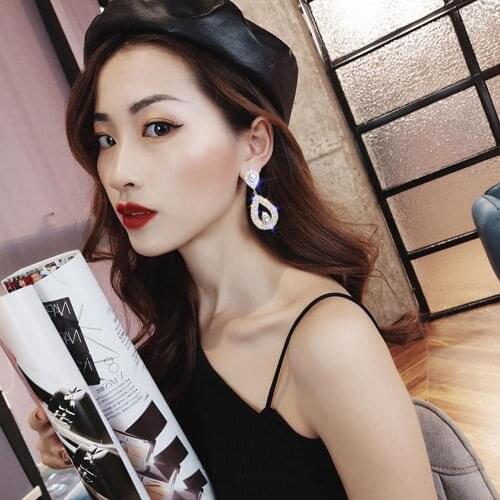 Wedding Classic Water Drop Shaped Cubic Zirconia Crystal Bridal Stud Earrings Wedding Jewelry For Brides Bridesmaid