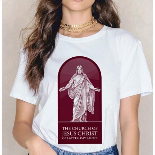 2021 Hot Summer Women’s T-shirt The Church Of Jesus Chirst Graphic T Shirt Casual Tops O-neck White Tees Girls Tshirt