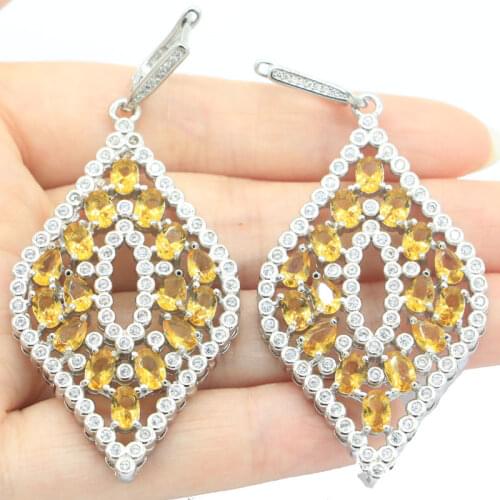 35x11mm 2020 New Arrival Created London Blue Topaz Bright Zircon Gift For Womans Silver Earrings