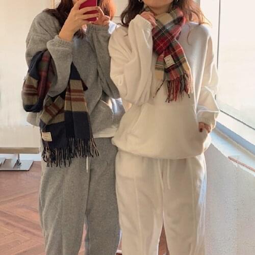 2021 Women Autumn Winter Tracksuits Sports Pants Suit Two Pieces Set Casual Fleece Hoodie Sweatshirts Female