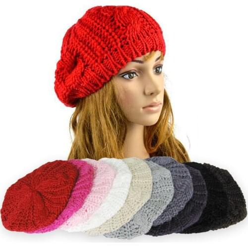 Winter Knitted Warm Beanies Cap for Women Pink Female Cotton Hiking Soft Girl Simple Cute Fashion Classic Outdoor Shopping Hats