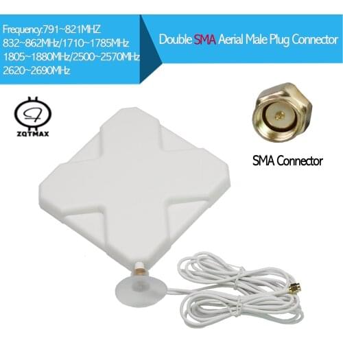 ZQTMAX LTE 4G Antenna Wifi / Router antenna 35dbi Double SMA Connector 1710-2690MHZ Mobile Signal Booster Amplifier Antenna