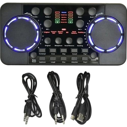 V300 PRO Sound Card 10 Sound Effects Bluetooth Noise Reduction o mixers Headset mic Voice Control for Phone PC