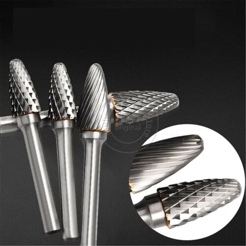 1pcs-free shipping solid carbide tungsten steel milling cutter,6mm shank F type Metal electric grinding head,Polishing tool