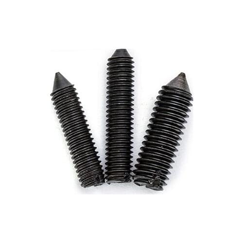 10pcs M6 Steel point sharp tip slotted set screw With Flat Grub Screws adjusting duplexer combiner dual tuner 8mm-20mm length