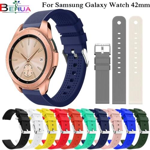 20mm Soft Silicone Watch Band for samsung Gear Sport S4 S2 Replacement Smart Watch Wristband For Samsung Galaxy Watch 42mm Strap