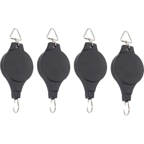 4PACK Retractable Pulley Hanging Basket Pull Down Hanger Garden Plant Pots Hook