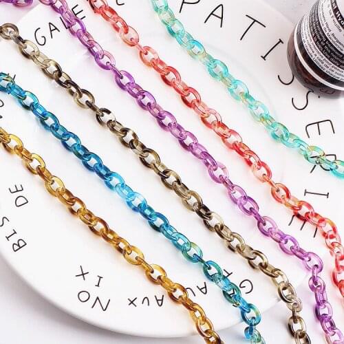 DIY handmade jewelry accessories color gradient earrings necklace bracelet chain resin material 50cm