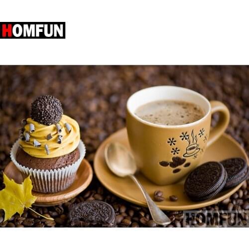 HOMFUN 5D DIY Diamond Painting Full Square/Round Drill "Coffee cup" Embroidery Cross Stitch gift Home Decor Gift A07870