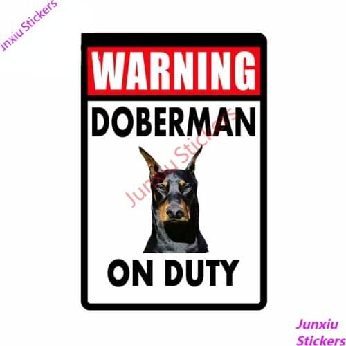 Car Sticker GUARD DOG DOBERMAN SIGN DURABLE NO RUST FULL COLOR CUSTOM METAL Decal Cover scratches Car Styling Decor PVC13x9cm