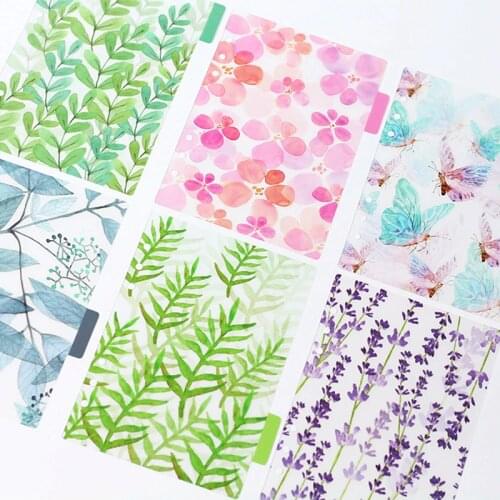A5 A6 A7 Spiral Notebook PP Divider Index Board Planners Inner Pages Diary Refills Spiral 6 Holes Colorful Separator