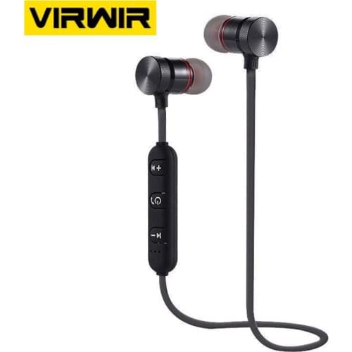 VIRWIR Bluetooth Earphone Sports Magnetic HiFi Stereo Waterproof Earbuds Wireless Handsfree Headset with Mic for iPhone Samsung
