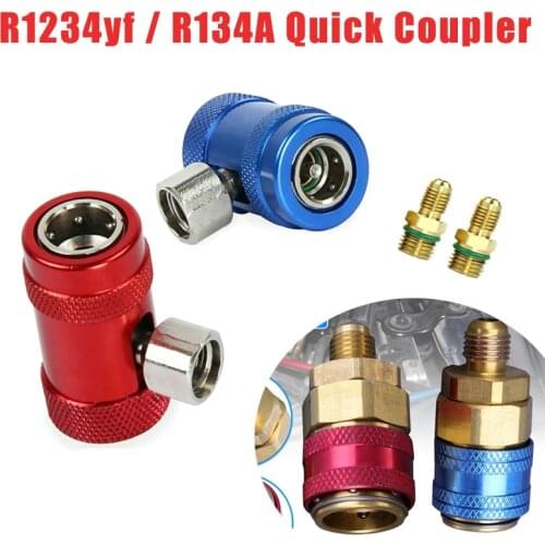 R1234yf Refrigerant Quick Fitting Air Conditioning Adapter Brass Adjustable air conditioning fluoride R134A Quick Coupler